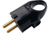 Вилка угловая с кольцом с/з 16А Черная Bylectrica (25)