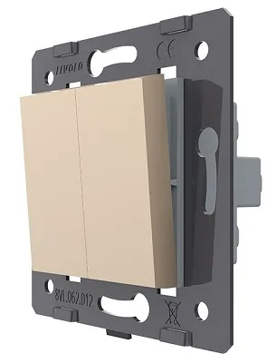 Выключатель проходной 2-кл. Золото Livolo