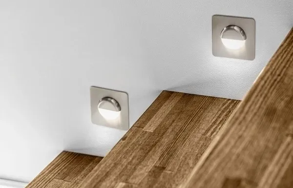 Светильник светодиодный лестничный ESCADA 0,8 W, 70 lm, 4000K, DC12V, IP20, круглый, инокс, провод 1