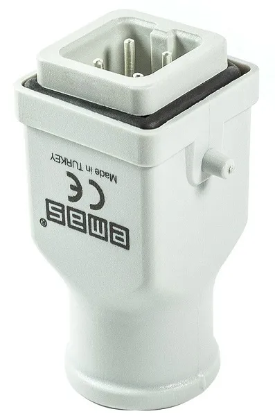 Вилка переносная пластик. 4 полюса, 10А, верхний ввод PG11