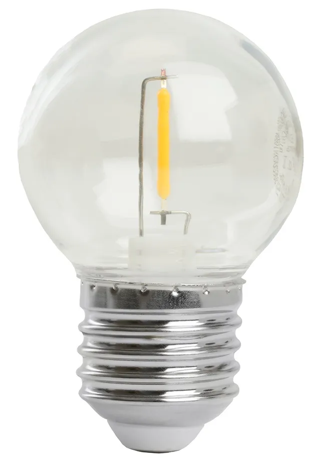 Лампа LED G45 E27 2700K 2Вт прозрачная Feron