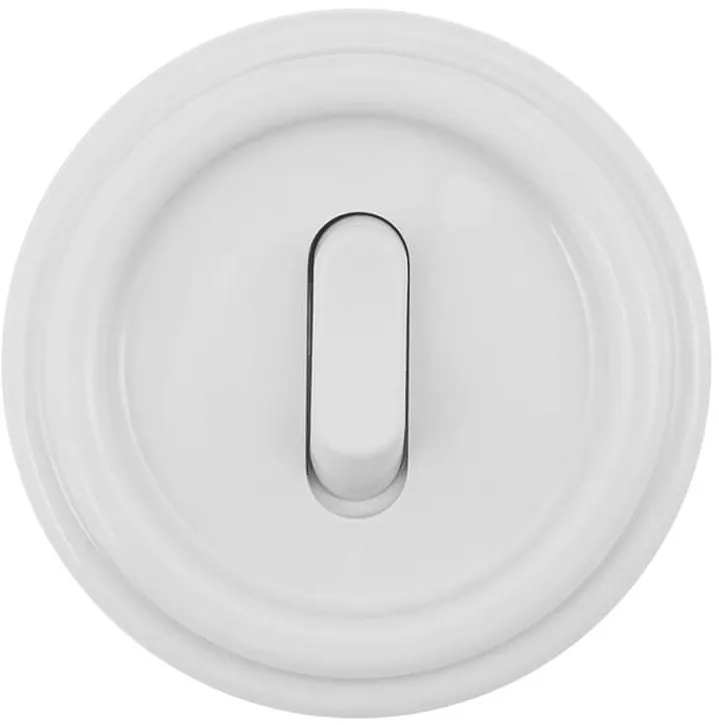 Выключатель 1-кл. Белый (пластик Клавишный) Bironi