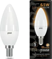 Лампа LED C35 E14 3000K 6.5Вт 520Лм GAUSS