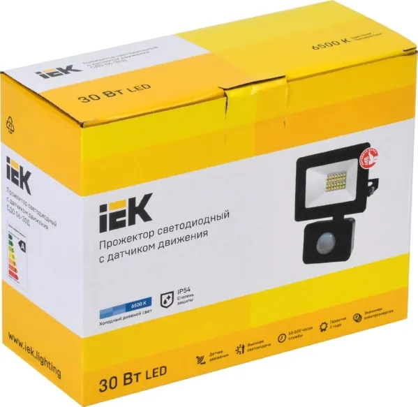 Прожектор LED СДО06-20Д 6500К 20Вт 1600Lm IP65 ИК-датчик IEK