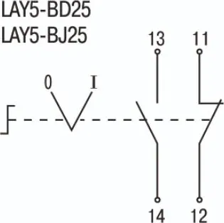 Переключатель LAY5-BD25 2 пол. I-0 1но, IP40 IEK