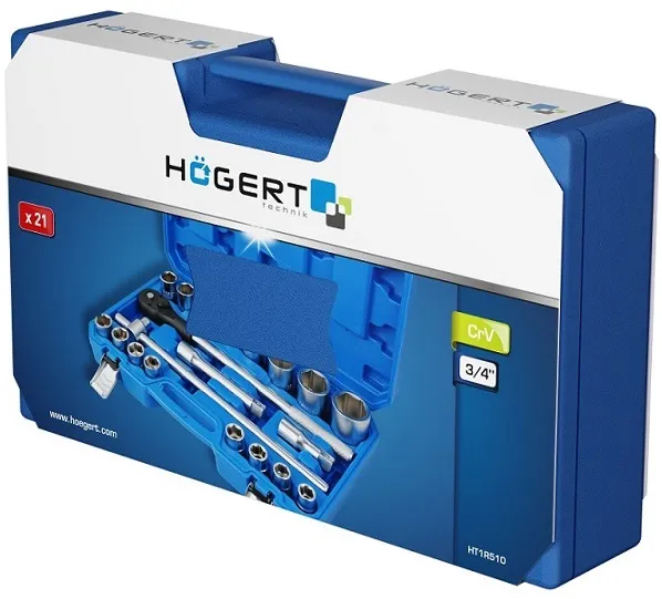 Hабор инструментa 3/4" (21 шт. головки 19-50мм) HOEGERT, ком