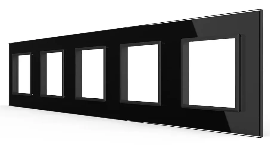 Рамка 5-я Черный (стекло) Livolo