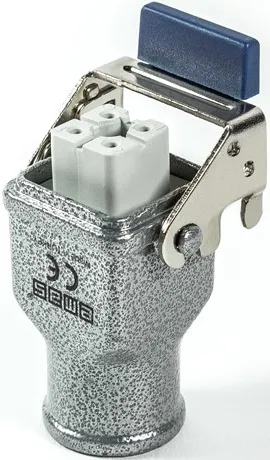 Розетка переносная 4 полюса, 10А, верхний ввод PG11, скоба