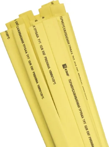 Термоусаживаемая трубка ТУТнг 14/7 желтая (1м) PROxima (EKF),