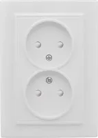 Розетка 2-я б/з со шторками Белый Минск EKF