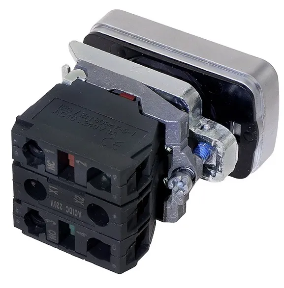 Кнопка двойная MTB4-BW83753 I+O, LED 220V AC, IP65, Meyertec