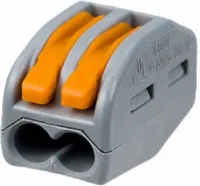 Клемма рычажковая 2 отверстия 0,08-2,5 32А (СМК 222-412) серая (WAGO)