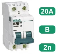 Автоматический выключатель ВА-101 B20/2 4.5кА Dekraft