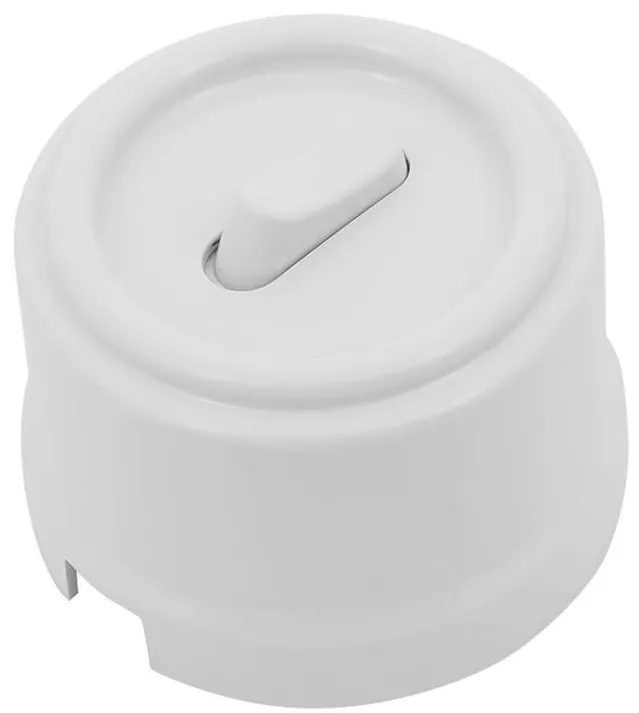 Выключатель проходной 1-кл. Белый (пластик Клавишный) Bironi