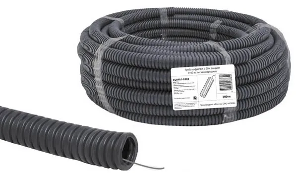 Труба гофр.ПВХ d 25 с зондом легкая "Народная" (уп.-50 м) УЦЕНКА