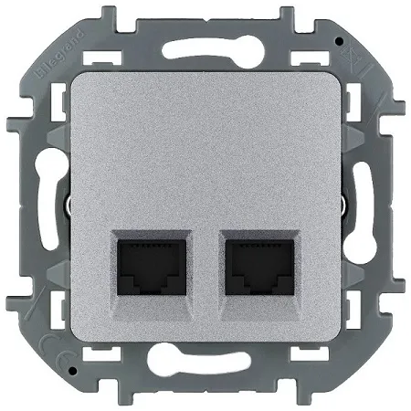 Розетка RJ-45 (2-я cat. 5e) Алюминий INSPIRIA LEGRAND