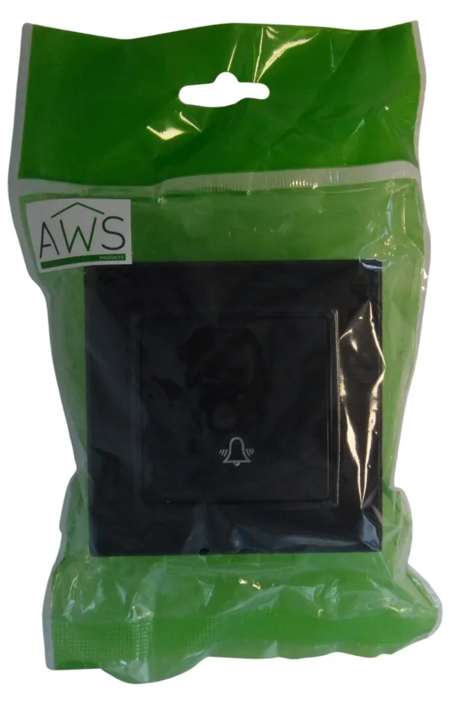 Выключатель звонка 1-кл. чёрный SD-P1009B "Standard" AWSproducts