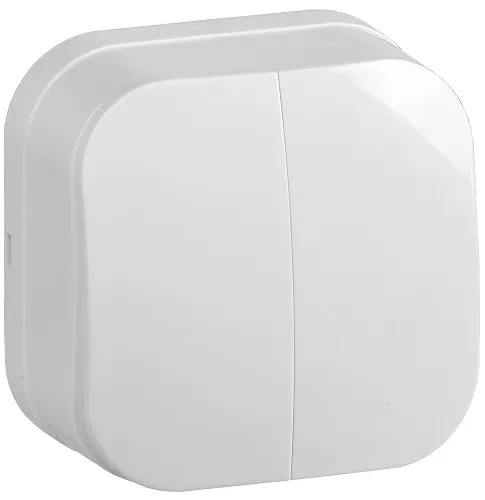 Выключатель ОУ 2-кл. белый GLORY IEK