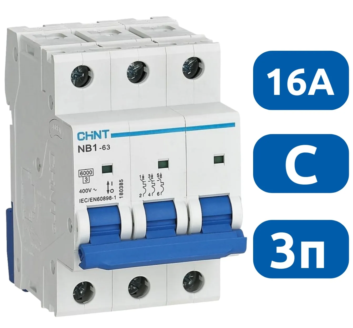 Автоматический выключатель NB1-63 C16/3 6кА CHINT
