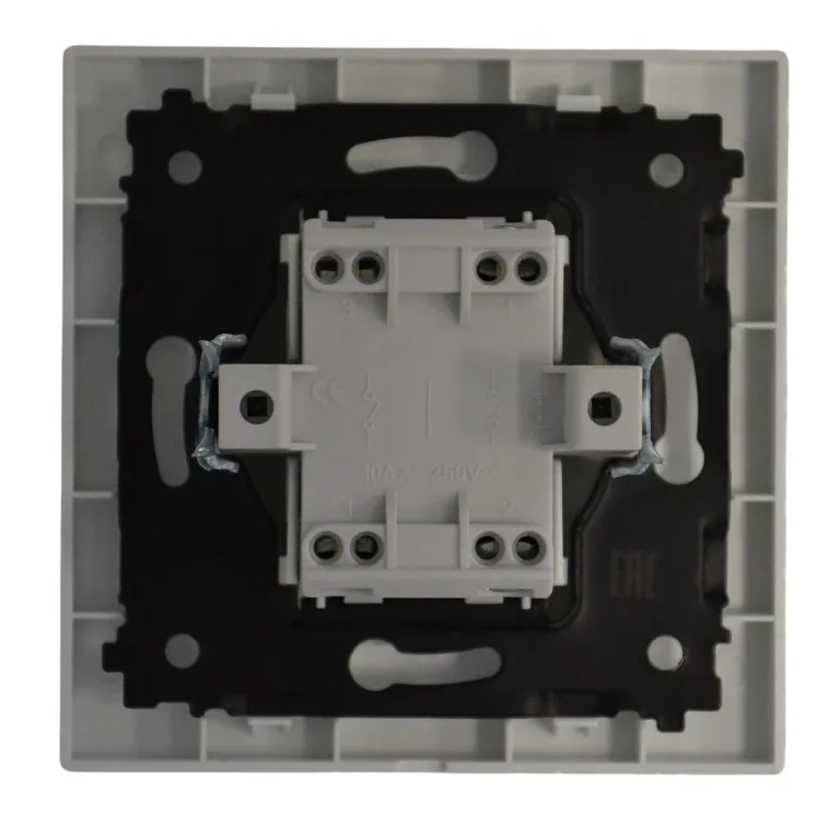 Выключатель 2-кл. с подсветкой белый SD-P1006W "Standard" AWSproducts