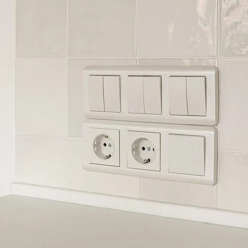 Выключатель 2-кл. Перламутр рифленый WERKEL