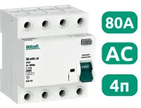 УЗО-03 80/4 30мА, тип AC, 6кА DEKraft