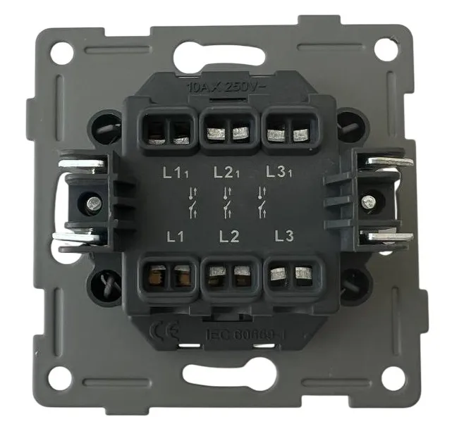 Выключатель 3-кл. белый U1A-003 SoftTouch "Uno" AWSproducts