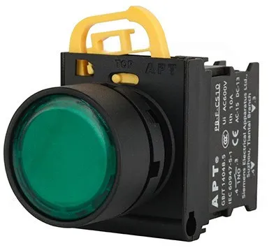 Кнопка PB3E зел, прозрачн, без фикс, 1NO, 6A IP65 APT