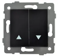 Выключатель жалюзи 2-кл. чёрный A-013B "Аура" AWSproducts