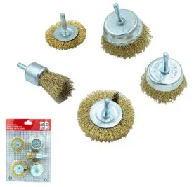 Щетки по металлу на дрель Набор ирокез 5 в 1 10-120, ком