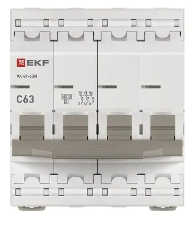 Автоматический выключатель ВА 47-63N C63/4 6кА Proxima EKF