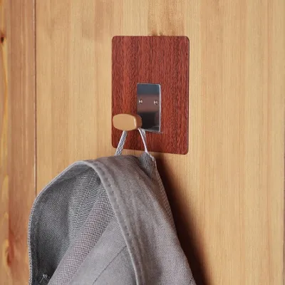 Крючок СИЛА 100*100 венге самоклеющиеся max:2,5кг (1шт.) (ЭРА)