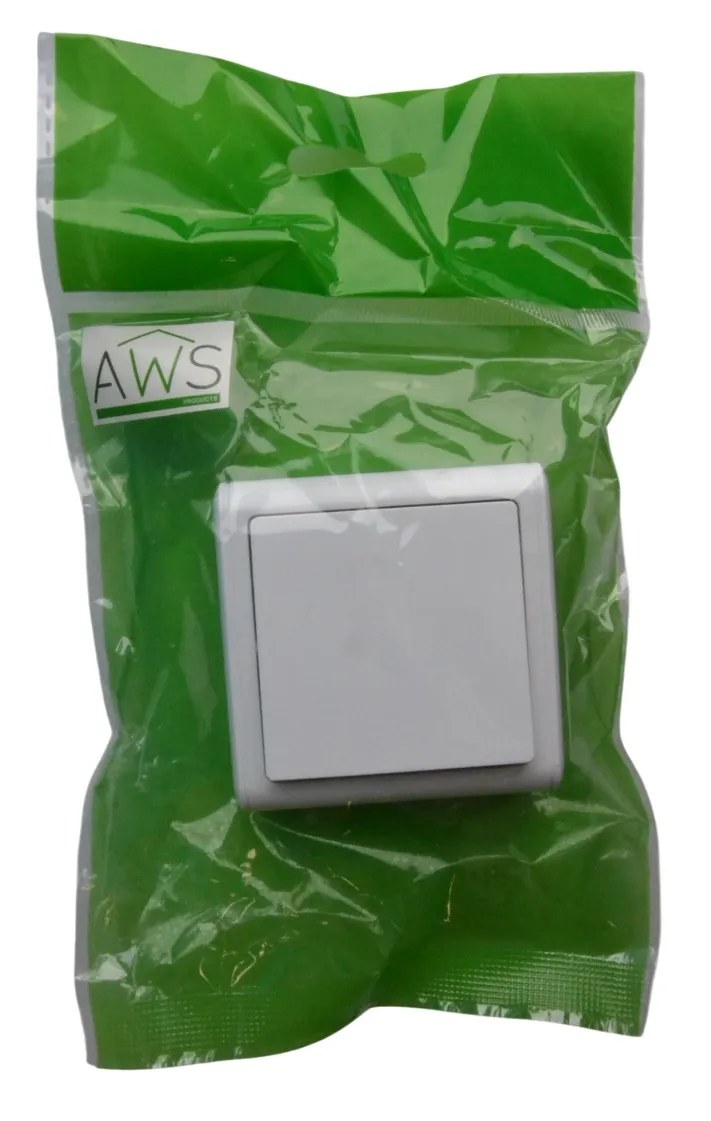 Выключатель ОУ 1-кл. белый SD-S001W "Standard" AWSproducts