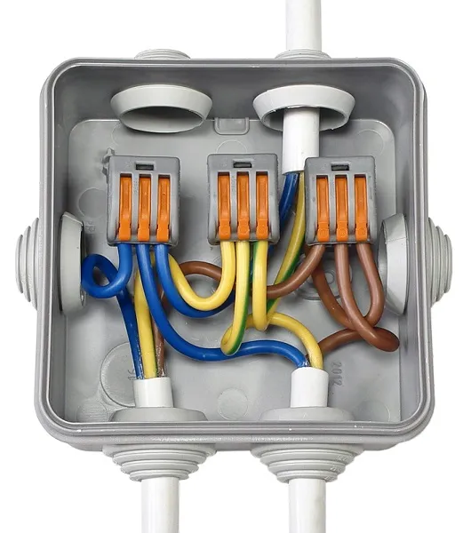 Клемма рычажковая 5 отверстий 0,08-2,5 уп5шт СМК222-415 сер WAGO DORI, уп