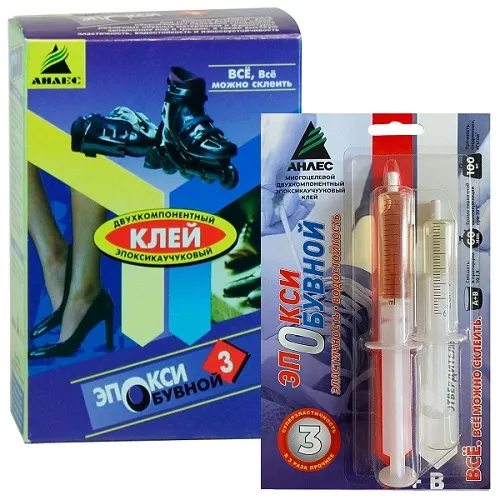 Клей эпоксидный Эпокси Обувной (шприц 12мл, бл/8шт) АНЛЕС, ком
