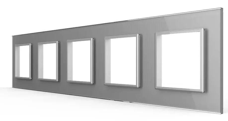 Рамка 5-я Серый (стекло) Livolo