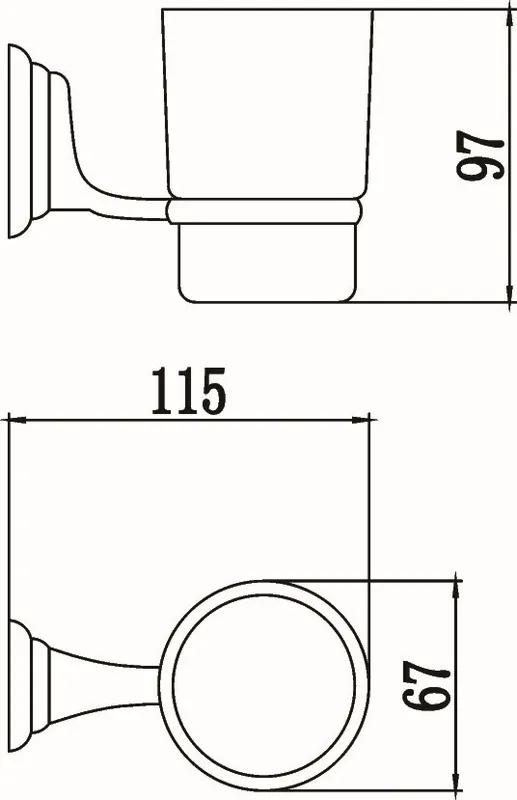 Стакан стеклянный с настенным держателем S-003158