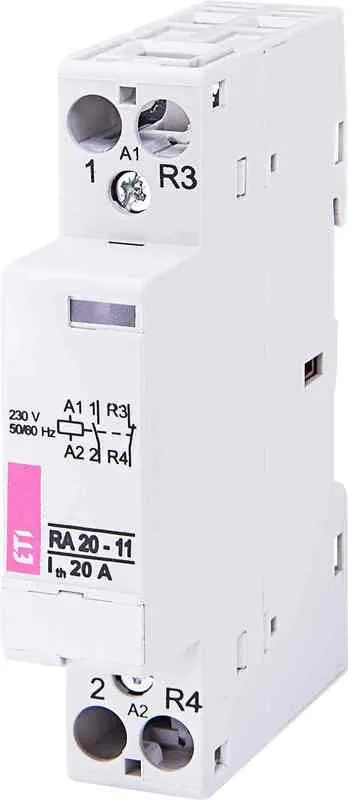 Контактор модульный RA 20-11(кат.230V AC 20А 1но+1нз) ETI