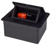 Выдвижной гор. модуль в столешницу для 2 розеток Черный RocketSocket