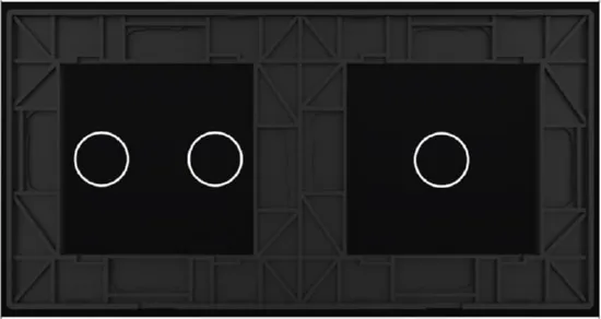 Панель для 2-х сенсорных выключателей (1+2) Черный Livolo