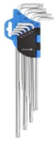 Набор Г-образных экстра длинных ключей TORX CrV, 9 шт. HOEGERT, ком
