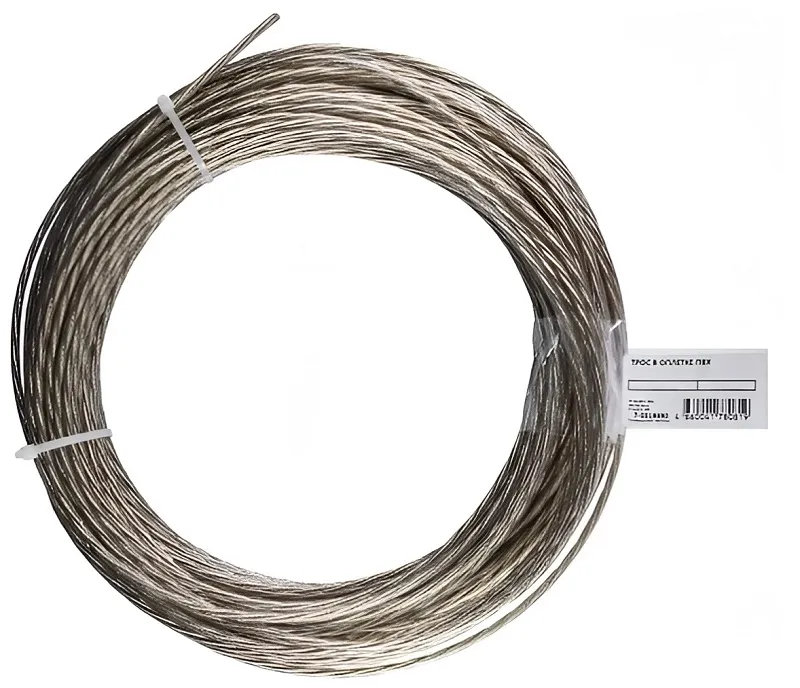 Трос 3/4 мм в ПВХ DIN3055 цинк (боб. 30м) (ГОСКРЕП), уп