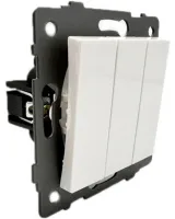 Выключатель 3-кл. белый A-015W "Аура" AWSproducts