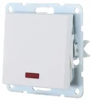 Выключатель проходной 1-кл. с подсветкой Белый LK80 Ecoplast