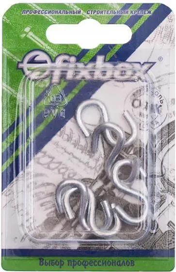 Крючок S-обр. 3мм (белый цинк 5 шт.)