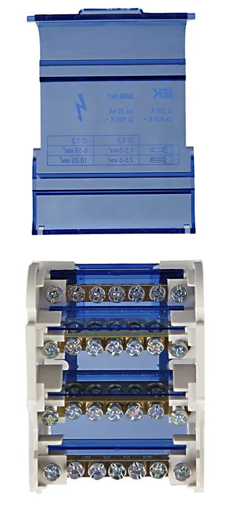 Шина 3L+PEN в корпусе типа ШНК, 4х7, 100А, 400В, IEK