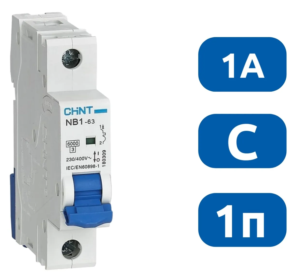 Автоматический выключатель NB1-63 C1/1 6кА CHINT