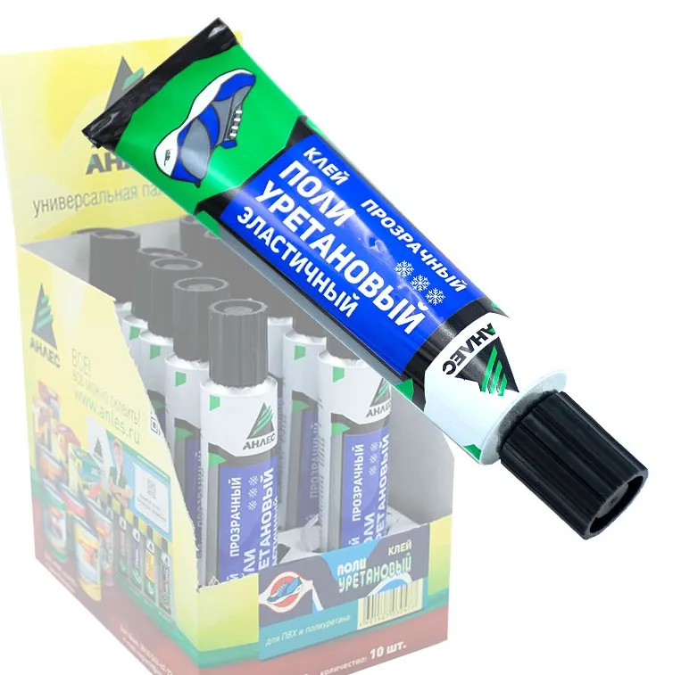 Клей водостойкий ПОЛИУРЕТАНОВЫЙ тюбик 40мл широкий спектр АНЛЕС 10-90