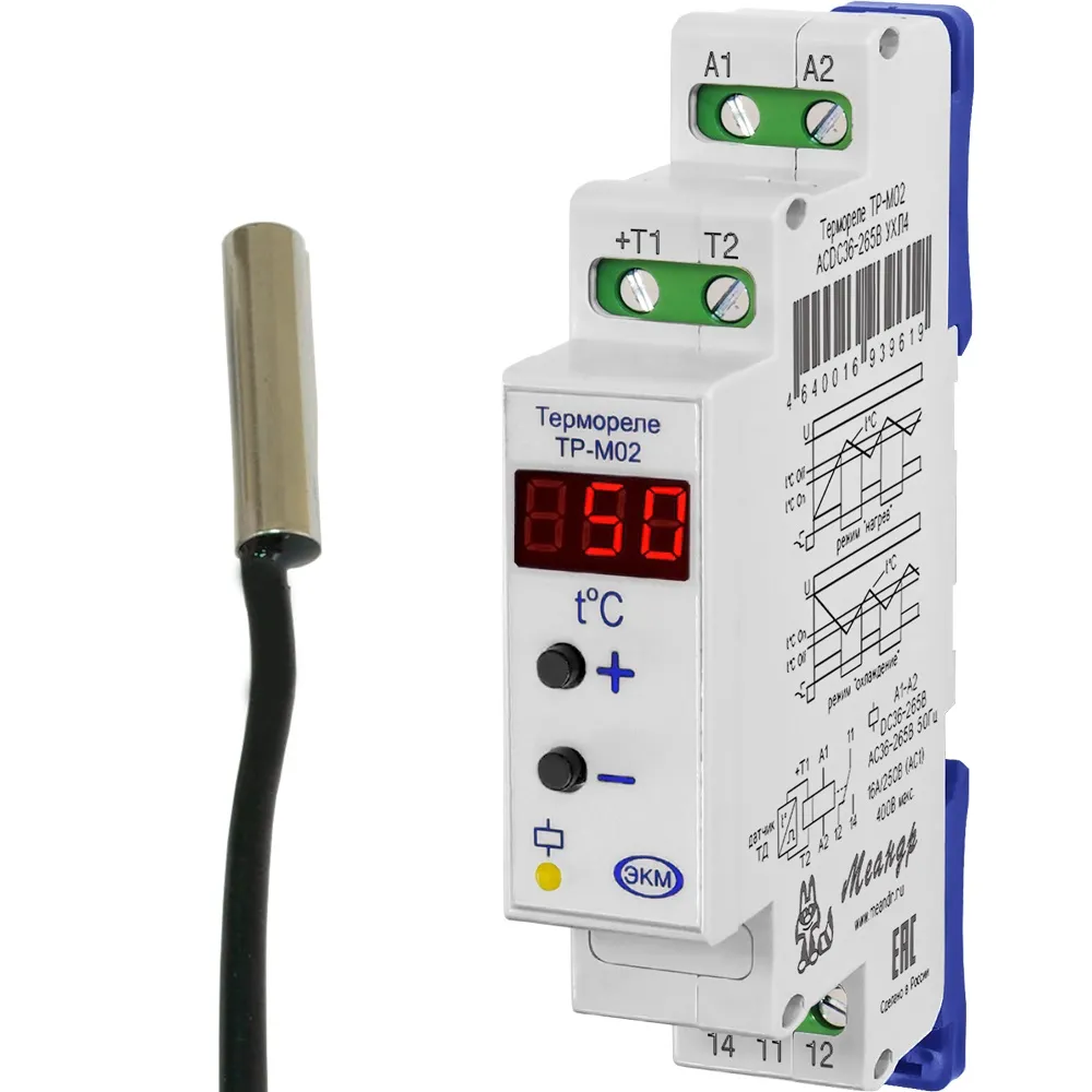 Реле контроля температуры ТР-М02 ACDC36-265В УХЛ4 с ТД-3