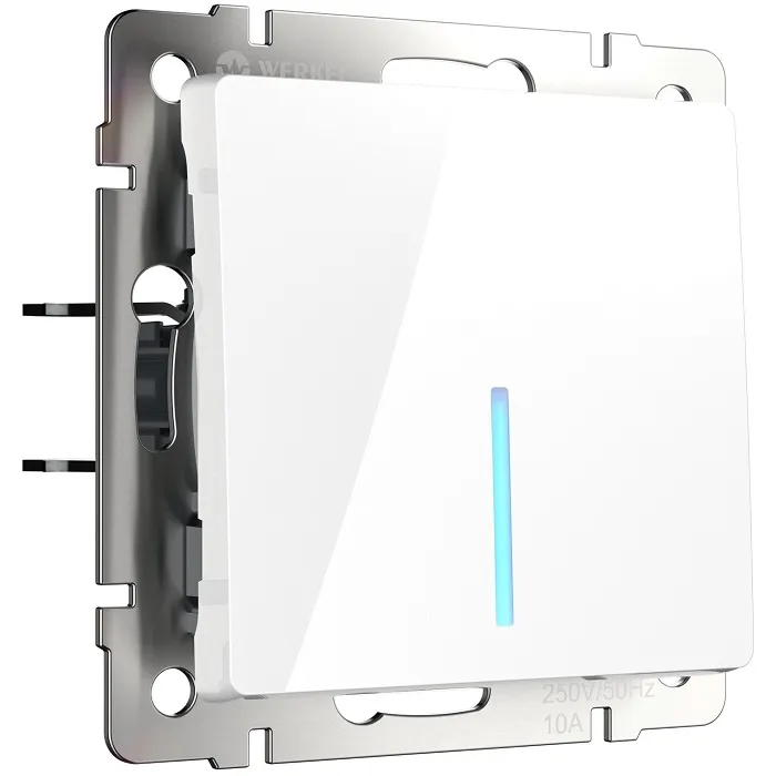 Выключатель 1-кл. с подсветкой Белый WERKEL